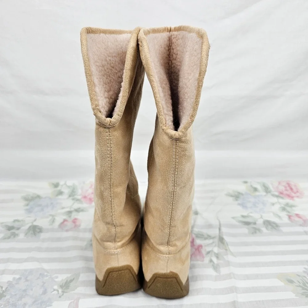 Unionbay Women Tan‎ Minky Suede Shearling Lined Winter Boots 6M